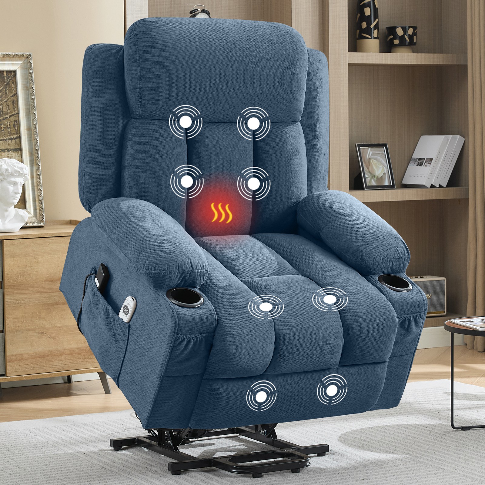 W/ Heat&massage Electric Recliner Chair W/ Side Pocket