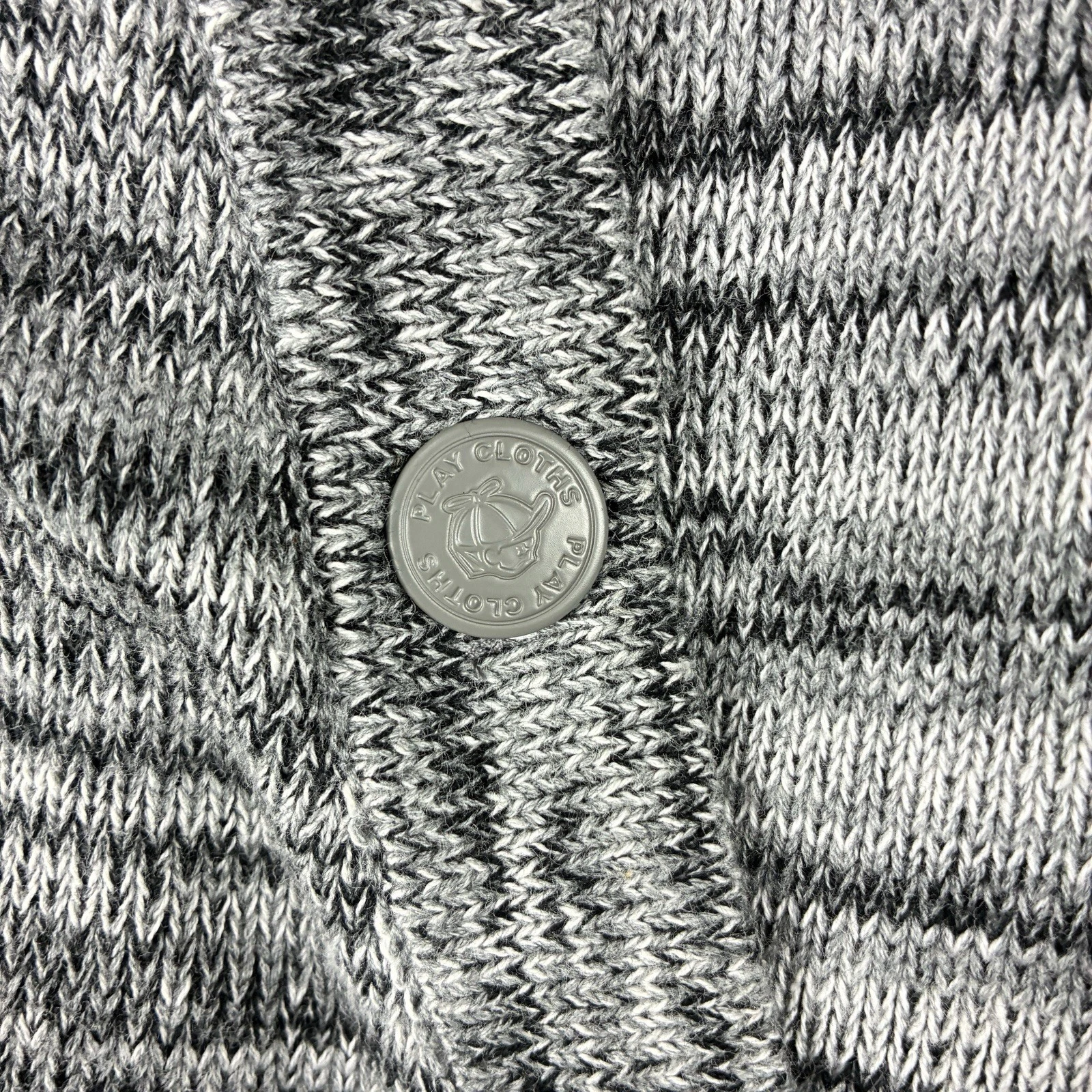 Play Cloths Fratellini Clown Knit Bomber Jacket XL Heather Charcoal 100% Cotton - product detail image 5