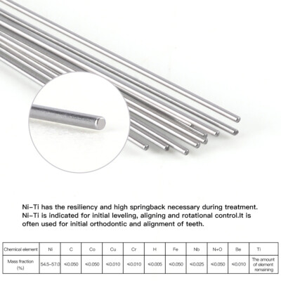 AZDENT Orthodontic Super Elastic Niti Round Arch Wires – Ovoid Form, Sizes 012-020, Dental Lab Supply