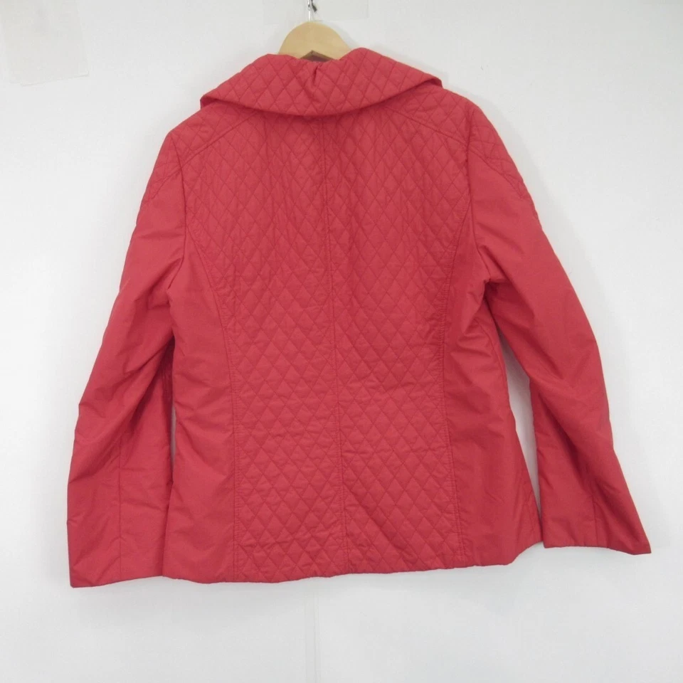 Chaqueta Acolchada Gerry Weber Reino Unido 14 Abrigo Acolchado Rojo UE 44 Ligera Cremallera Completa Foto 2 de 4
