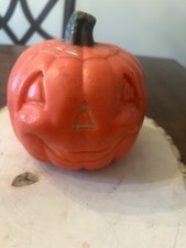 VINTAGE 60's Jack-o'-lantern Pumpkin Candle Halloween Approximately 6" 5"