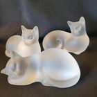 New Listing3 Lenox frosted crystal cat figurines made in Germany in the 90's 3.5 to 4 in