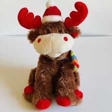 SOUND N LIGHT ANIMATRONIC SINGING MOOSE PLUSH ANIMATED BROWN HOLIDAY CHRISTMAS