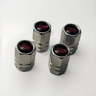4 Silver Aluminum Tire Stem Caps For Subaru STI - Red Logo New