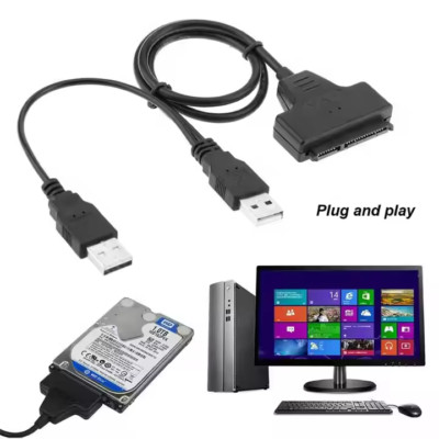 USB auf SATA externe HDD SSD Festplatte Adapter 2,5'' Konverter Leitung Kabel