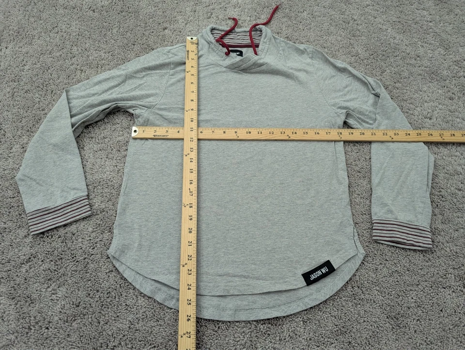 Moletom masculino Jason Wu para Eva Air pulôver médio manga longa cordão cinza - Imagem 4 de 4