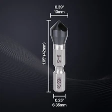 Chamfer Countersink Deburring Drill Bits Cutting Metal Wood Tool 1/4'' Hex Shank