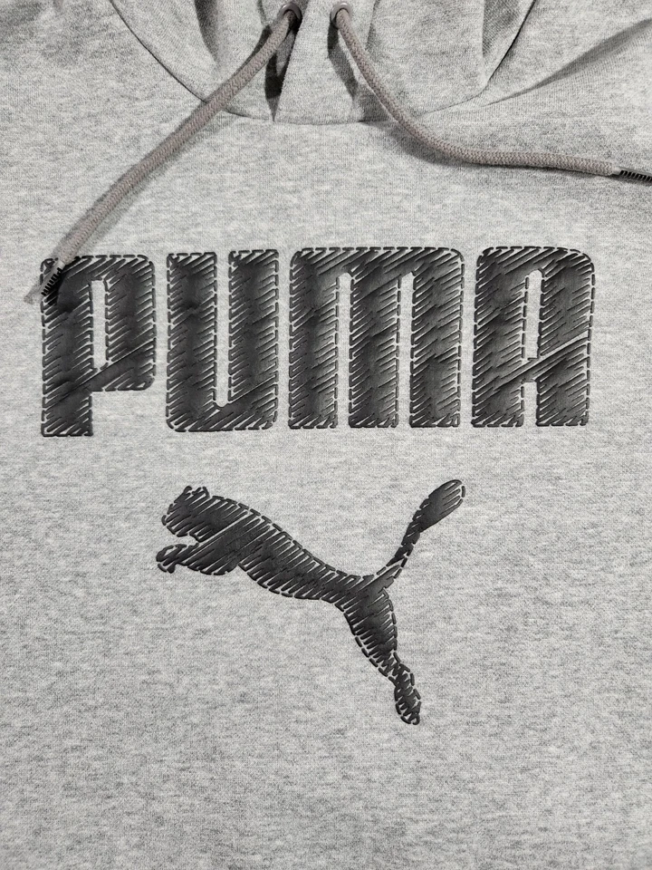 Мужская маленькая серая толстовка с капюшоном Puma - Изображение 4 из 4