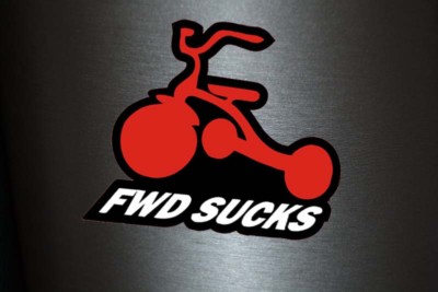 1 x  Aufkleber FWD Sucks Dreirad Kinderrad Kinder Shocker Sticker Tuning Fun Gag