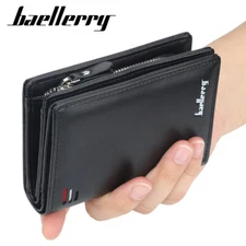 Waterproof Mens RFID Blocking Leather Wallet Credit Card ID Holder Zipper Purse