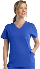 Maevn 1902 Modern V-Neck Scrub Top Pure Soft Womens Size Small S Royal Blue NWT
