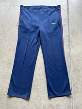 Vintage Adidas Navy Blue Red White Striped Drawstring Waist Track Pants Size M