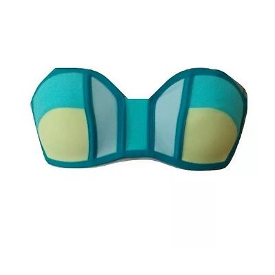 Xhilaration Green Yellow Colorblock Bandeau Bikini Top Removable Straps