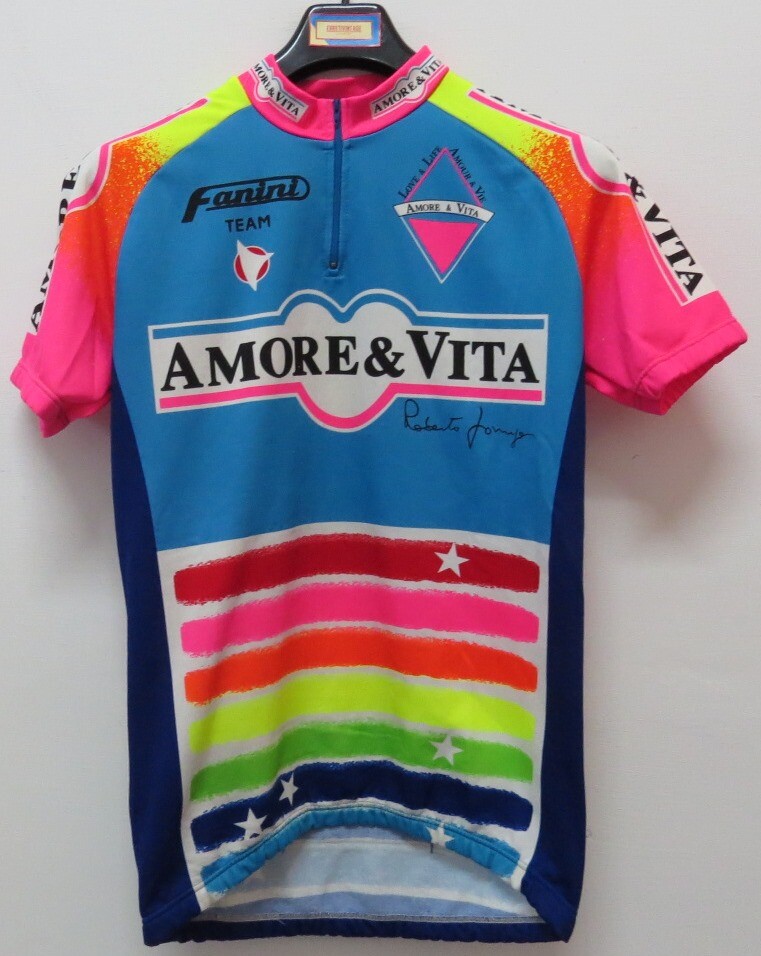 AMORE VITA FANINI MAGLIA SHIRT MAILLOT VINTAGE JERSEY CICLISMO CYCLING ITALIA