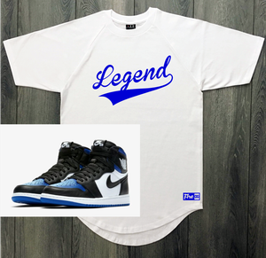 royal blue and white jordan shirt