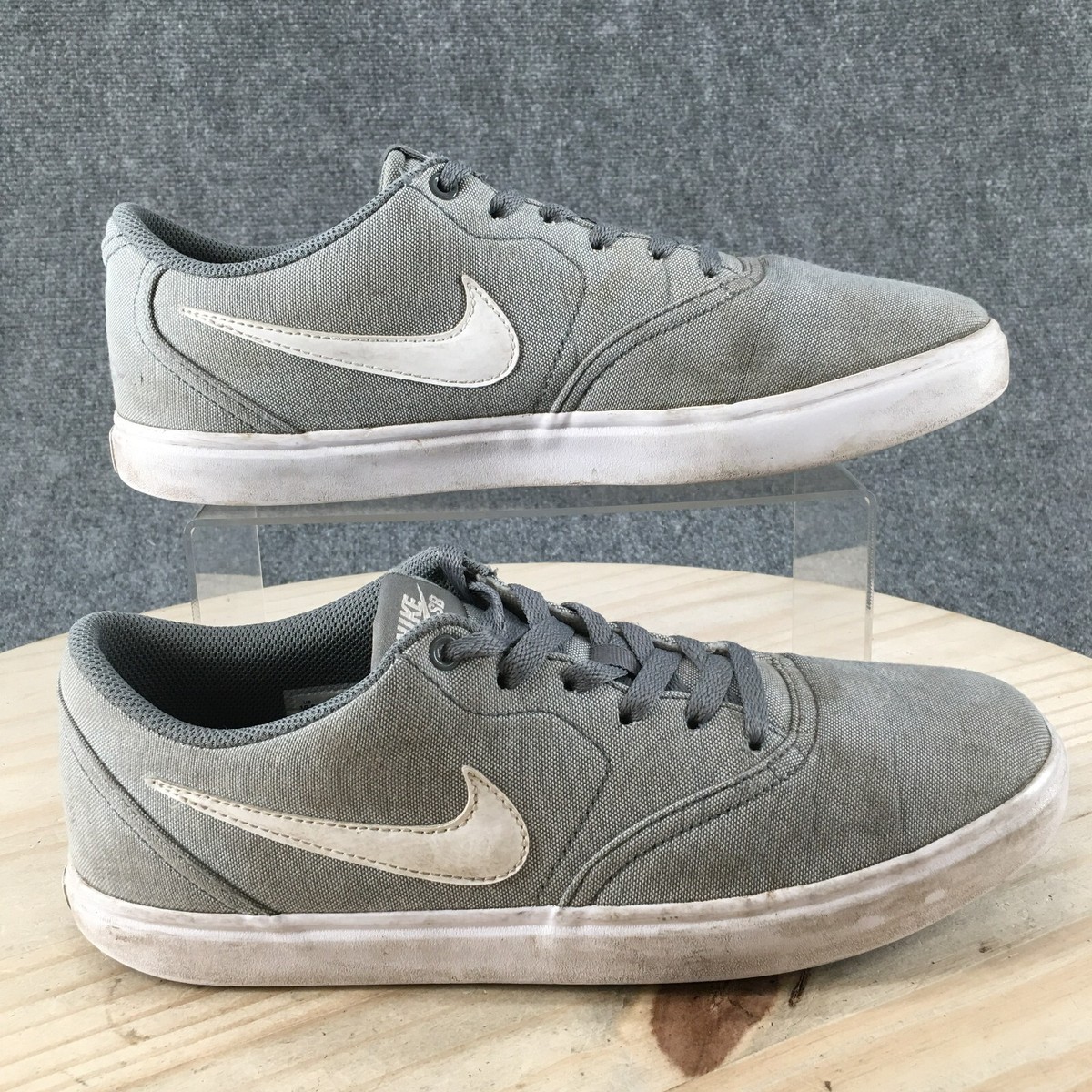 Nike Shoes Mens Check Solar Running Sneakers Gray Canvas Logo