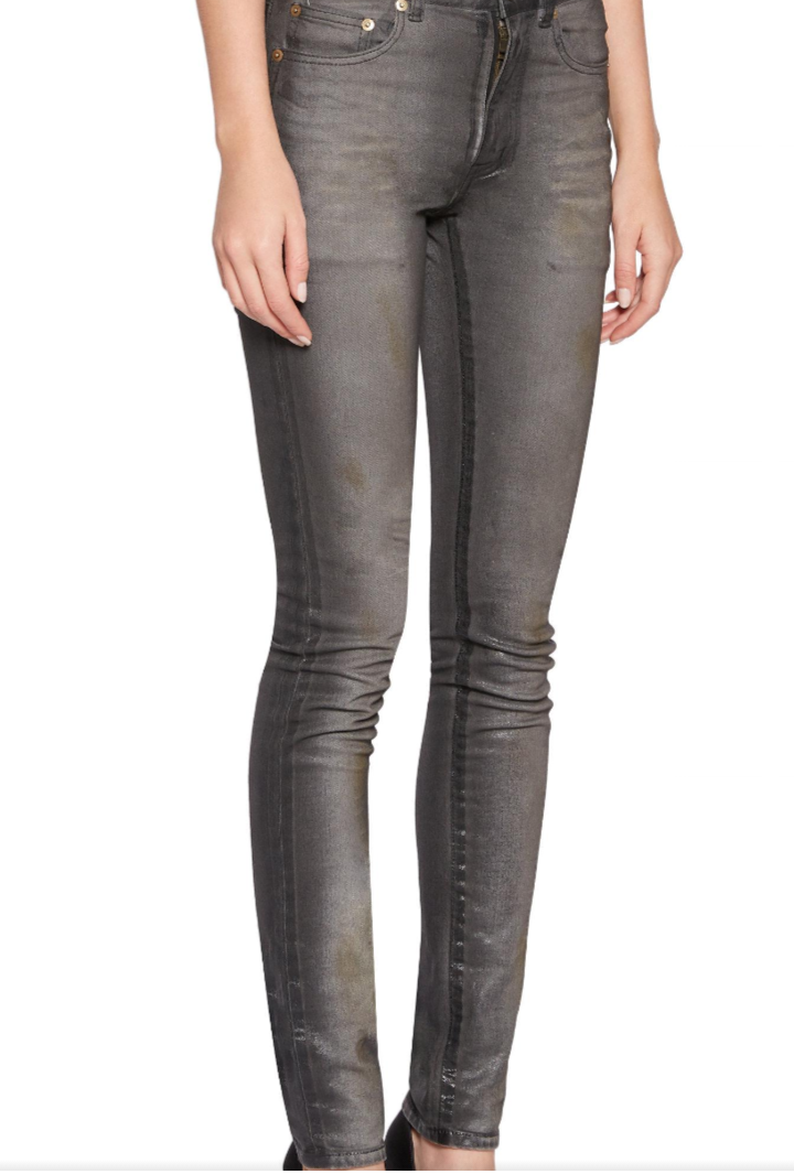 Saint Laurent jeans women, skinny limited edition, partially shiny