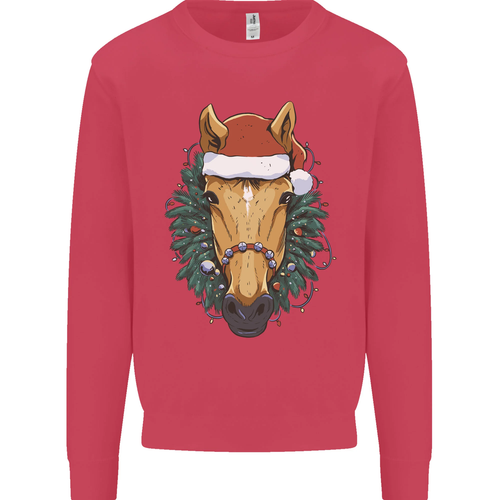 A Christmas Horse Equestrian Kids Sweatshirt Jumper - Picture 49 of 87