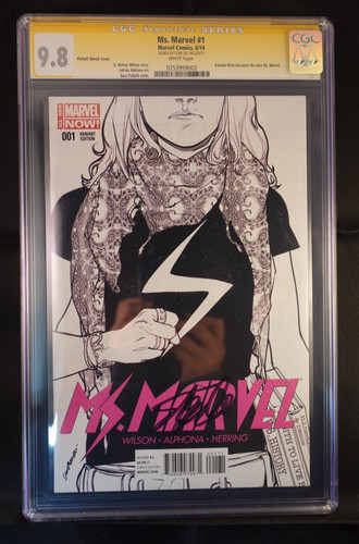 Ms. Marvel #1 CGC 9.8 (2014) Sketch Variant Signed by STAN LEE - 1st Printing