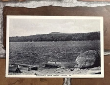 Spring Valley Pennsylvania PA Postcard, Boat Mooring Lake.  DVB UNP Photo-Tone