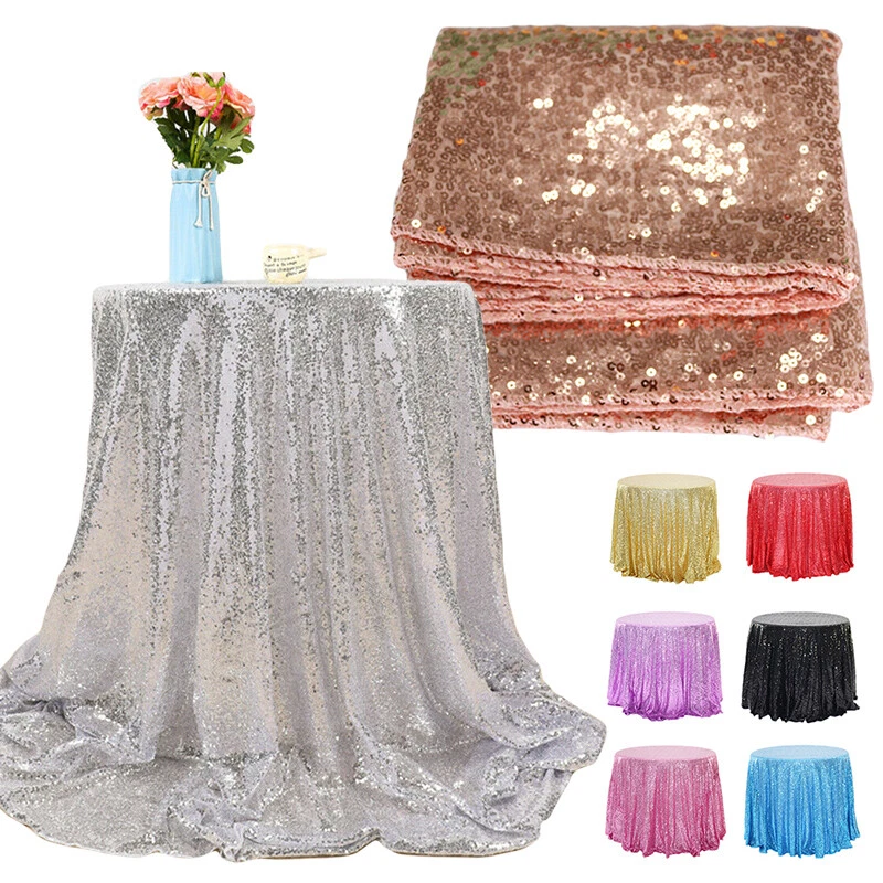 Sequin Table Cloth Glitter Banquet Wedding Party Decor Bling Tablecloth Cover - Image 2 of 4