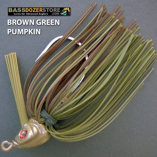 Bassdozer-ALABAMA-swim-jig-1-2-oz-BROWN-GREEN-PUMPKIN-weedless-bass-jigs