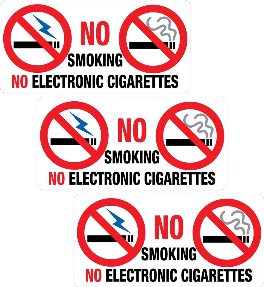 PRINTWHIZZ 3 x NO Smoking or Electronic Sticker Printed Vinyl Label Shop Office Pub Taxi
