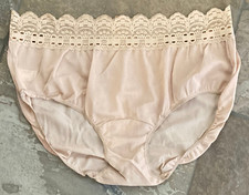 Olga Secret Hug Scoop Size 10/3XL Nude Semi Sheer Hipster Panty 913J3 NWOT