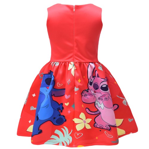 Lilo & Stitch angel lover Summer Dress Princess Dresses A-Line Twirl kids skirt - Picture 4 of 5