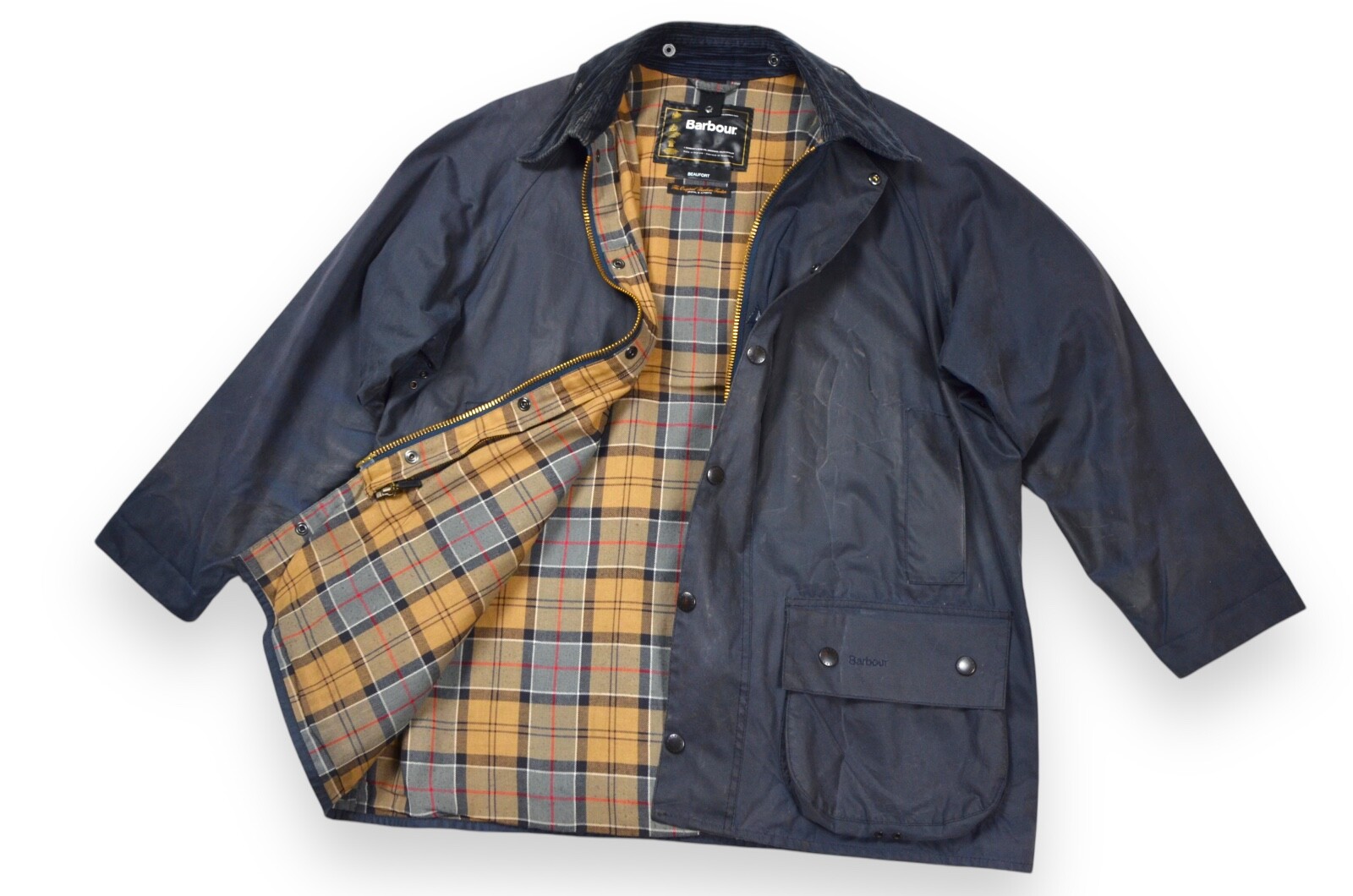 Men's Barbour Beaufort Jacket Wax Blue England Classic Size C44/112cm