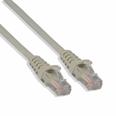 50Ft Cat6 Ethernet RJ45 Lan Wire Network Gray UTP 50 Feet Patch Cable (5 Pack)