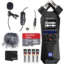Zoom H1essential Handy Recorder Bundle with Professional Lavalier Condenser...