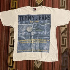 RARE Vintage 90’s Made in USA Tommy Hilfiger cotton t-shirt Jeans L-XL