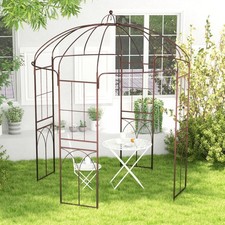 Birdcage Garden Arbor - 8.4x7 ft, Powder-Coated Metal, Weatherproof & Stable