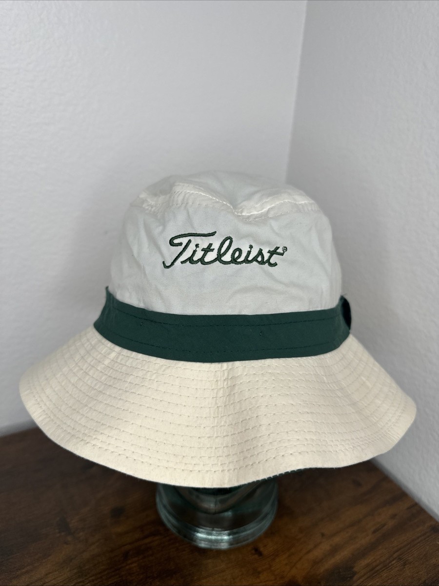 Vintage White Titleist Golf Bucket Hat Masters Green Made In  display picture 3