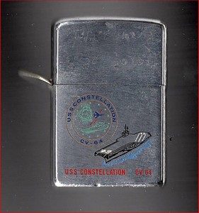 Full Size Brushed Chrome Aircraft Carrier U.S.S. CONSTELLATION CV 64 LOSS PROOF