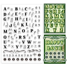 26 Alphabet Letter Clear Stamps, Number Silicone Stamp Capital Lowercase Lett...