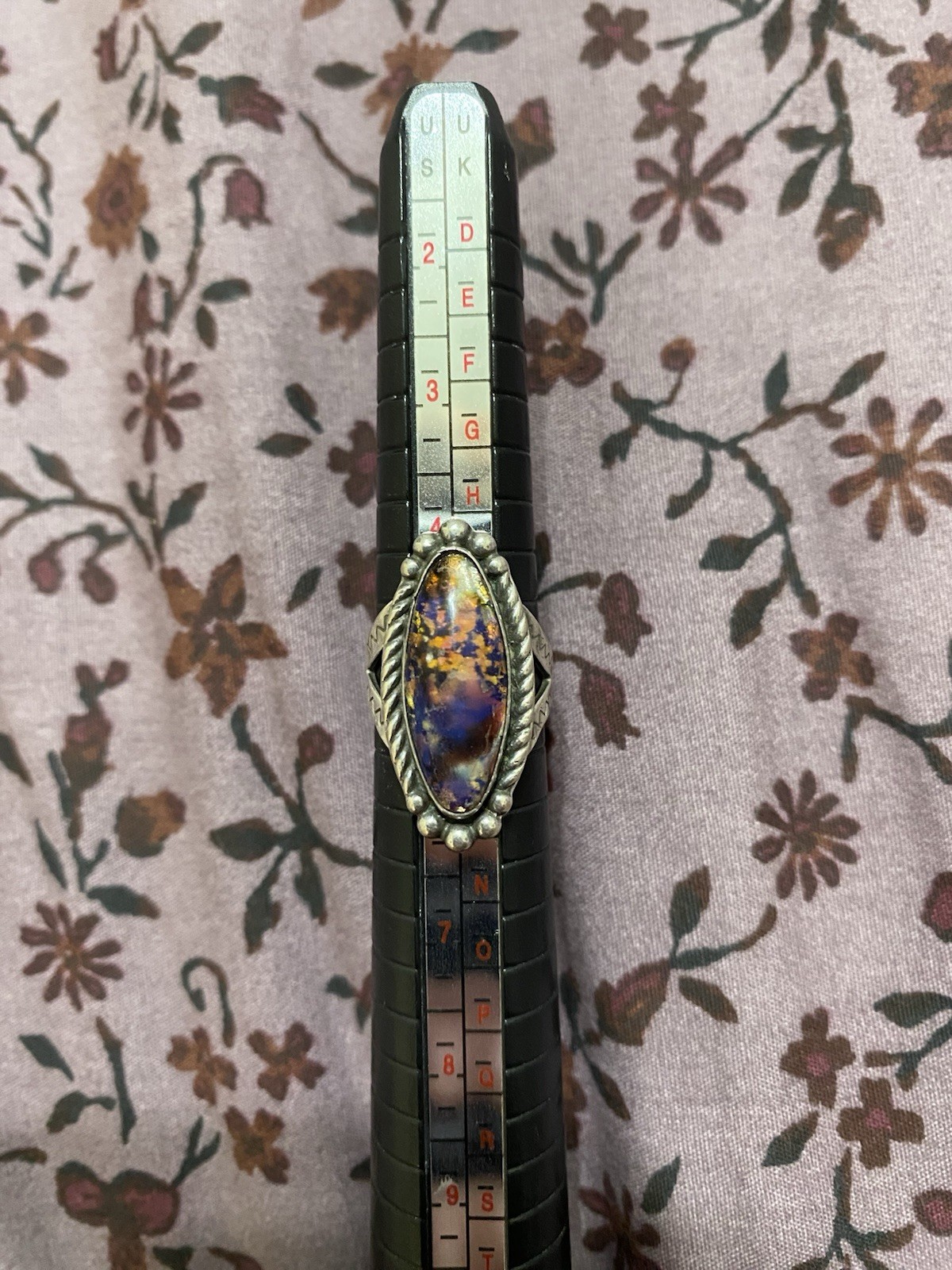 Sterling Silver Multicolor Oval Ring Native Ameri… - image 2