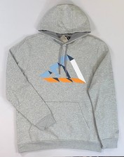 Men's adidas Sweatshirt Pullover Gray Fleece Hoodie HG5251 Size Medium