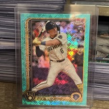 2025 Topps Chrome Logofractor Isaac Collins Aqua Refractor /199 RC