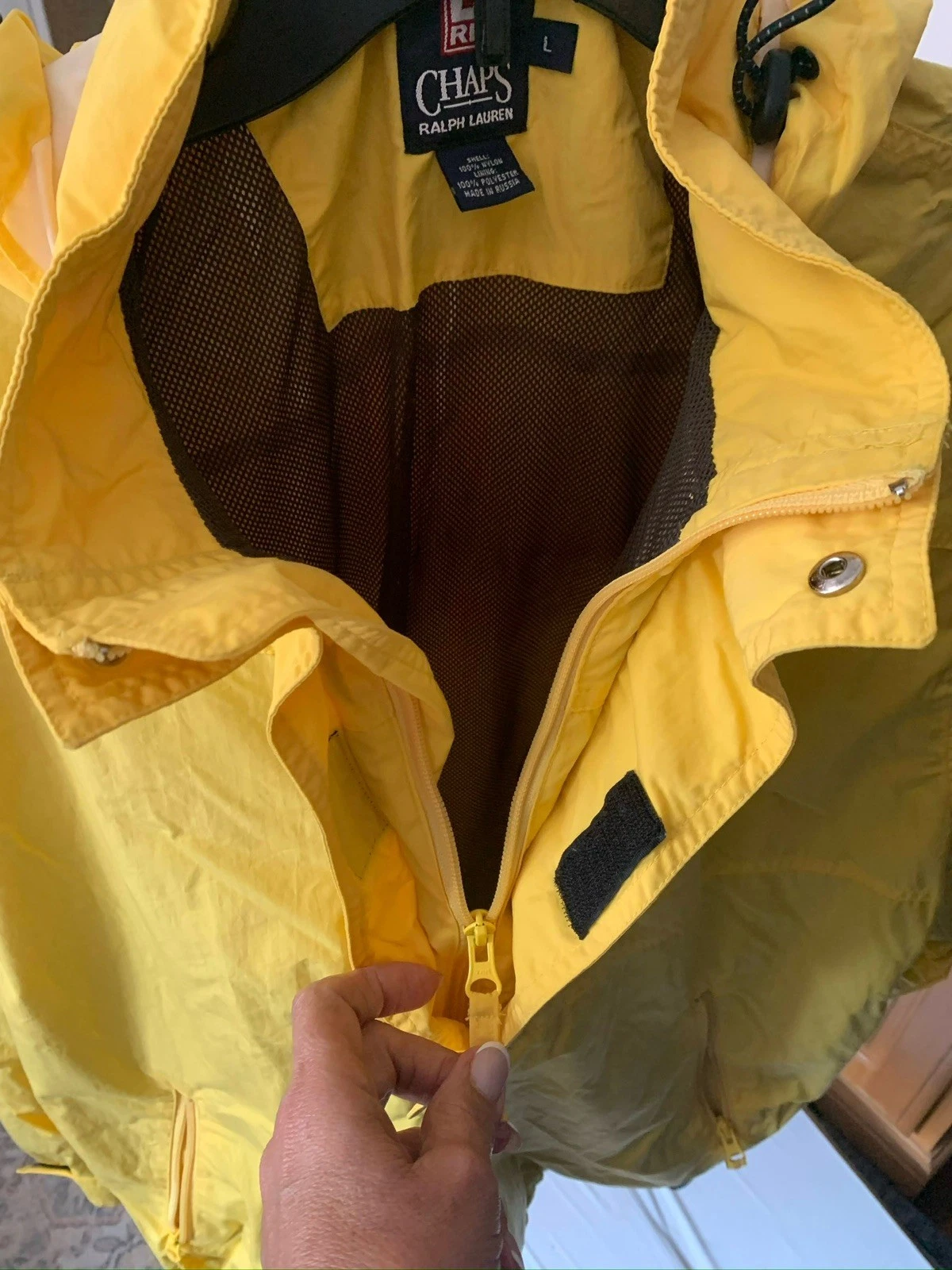Vintage Chaps / Ralph Lauren Jacket Medium Yellow Lightweight Windbreaker