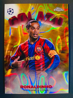 2022-23 Topps Chrome UCC Golazo Ronaldinho Gold Lava refractor 1:960 RARE SSP
