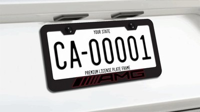 Red&Black AMG-Mercedes Benz Metal License Plate Frame Ghost Effect