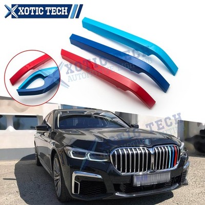3x Tri-Color Kidney Grill Clip Insert Cover For BMW 7 Series G11 8 Beams 2020-up