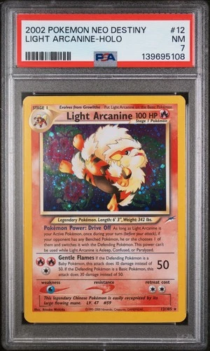 2002 POKEMON NEO DESTINY #12 LIGHT ARCANINE-HOLO PSA 7
