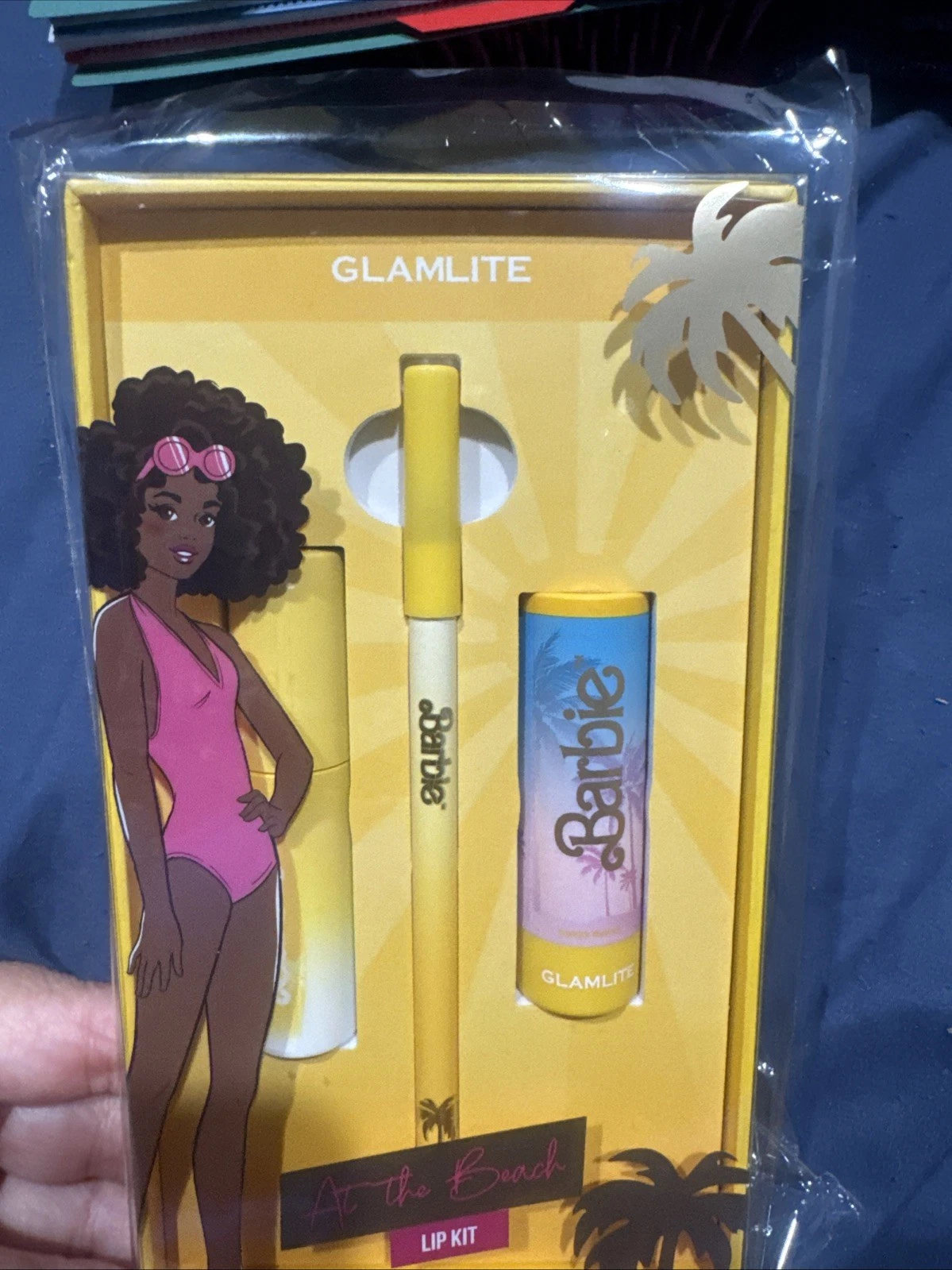 Glamlite Barbie at the beach lip kit new in box full size