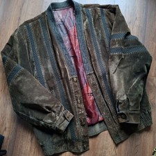 Vintage Retro Bomber Velours Jacke College Herbst Gr.52