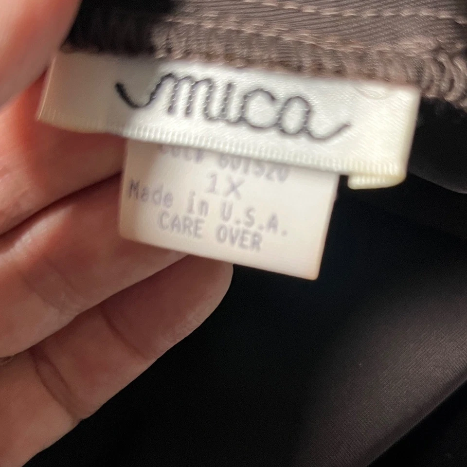 Vintage 90s Mica Velvet Dress 1X NWT Brown Long Sleeve Cocktail Party Made USA - Image 4 of 4