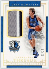 Dirk Nowitzki 2016-17 National Treasures Treasured Threads Patch Card #30 21/25