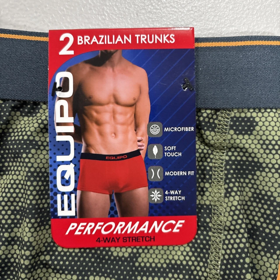 2 упаковки Equipo бразильский сундук краткое белье из микрофибры эластичной мужской зеленый M - Изображение 3 из 4